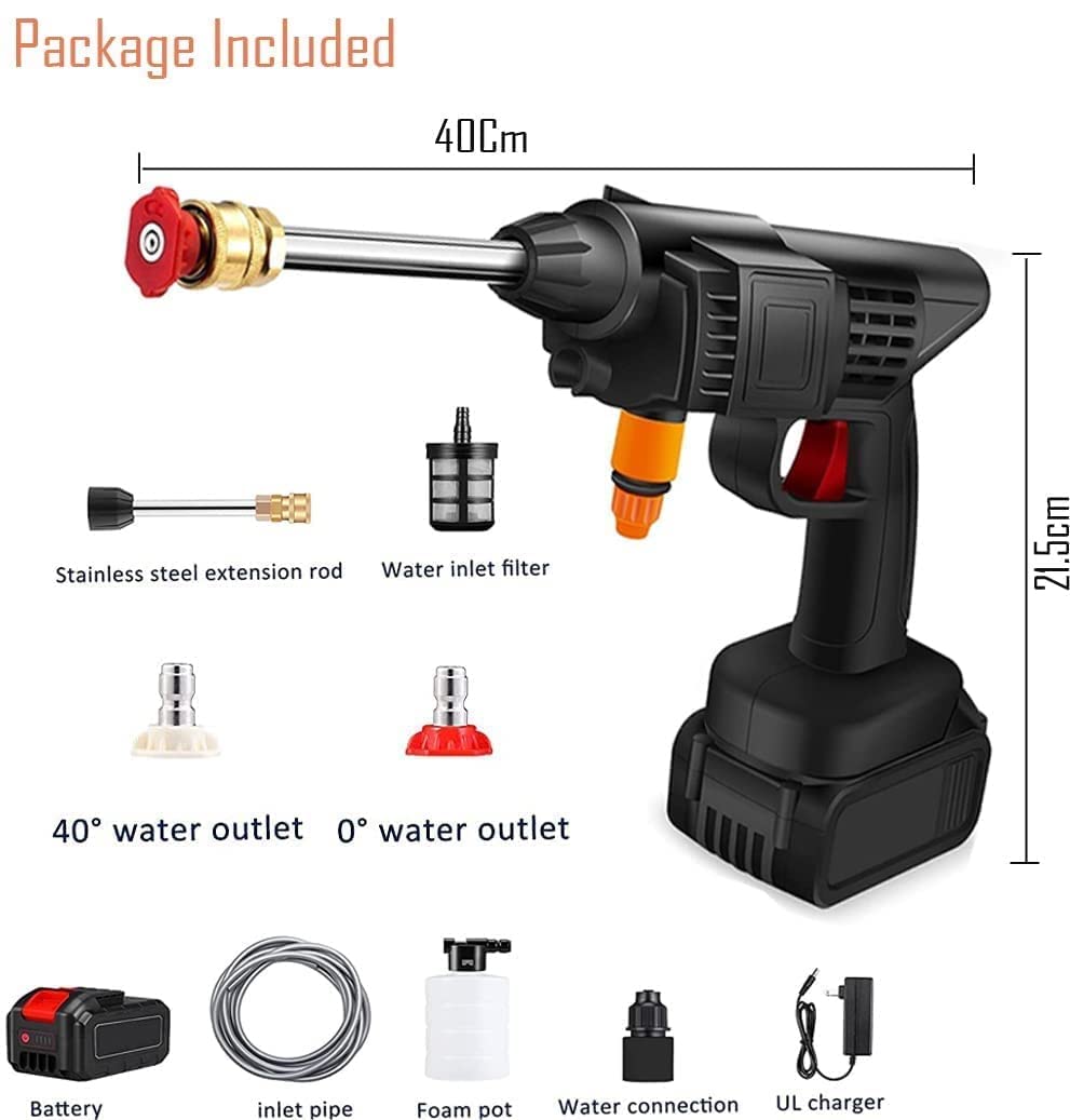 MRD Portable Powerful High Pressure 48v Max Power link System Cordless Wireless Car Wash Water Jet Foam Gun Car Washer 1 batterie 1charger