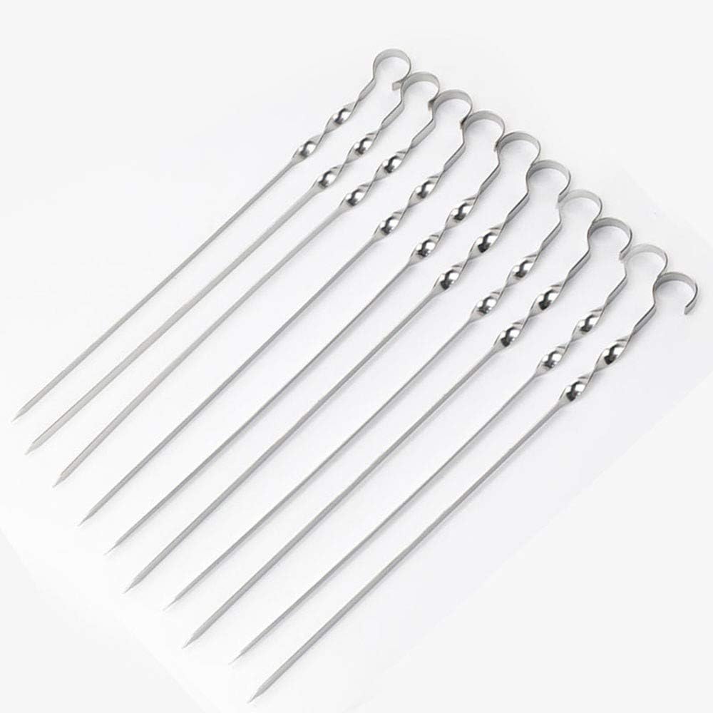 Complete BBQ Accessories 1 Piece Portable Grill 1 Piece Oil Spray Bottle 1 Piece Oil Bottle with Brush 1 Piece BBQ Clip Folder Grill (Pack of 6) Barbecue Skewers Stainless Steel Sticks