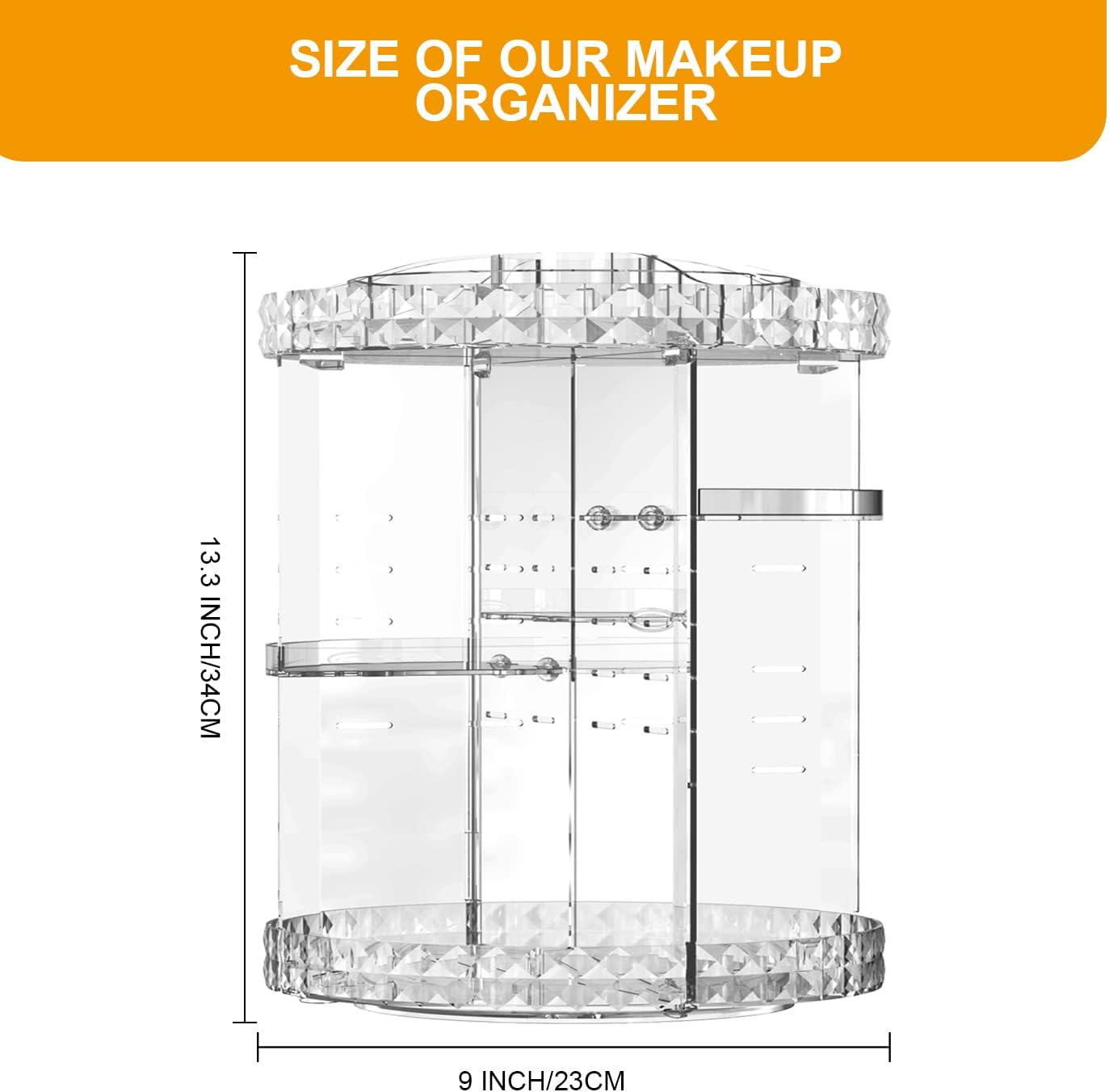 Makeup Organizer, 360 Degree Rotating Cosmetic Storage Organizer, 7-Layer Adjustable Makeup Display Case