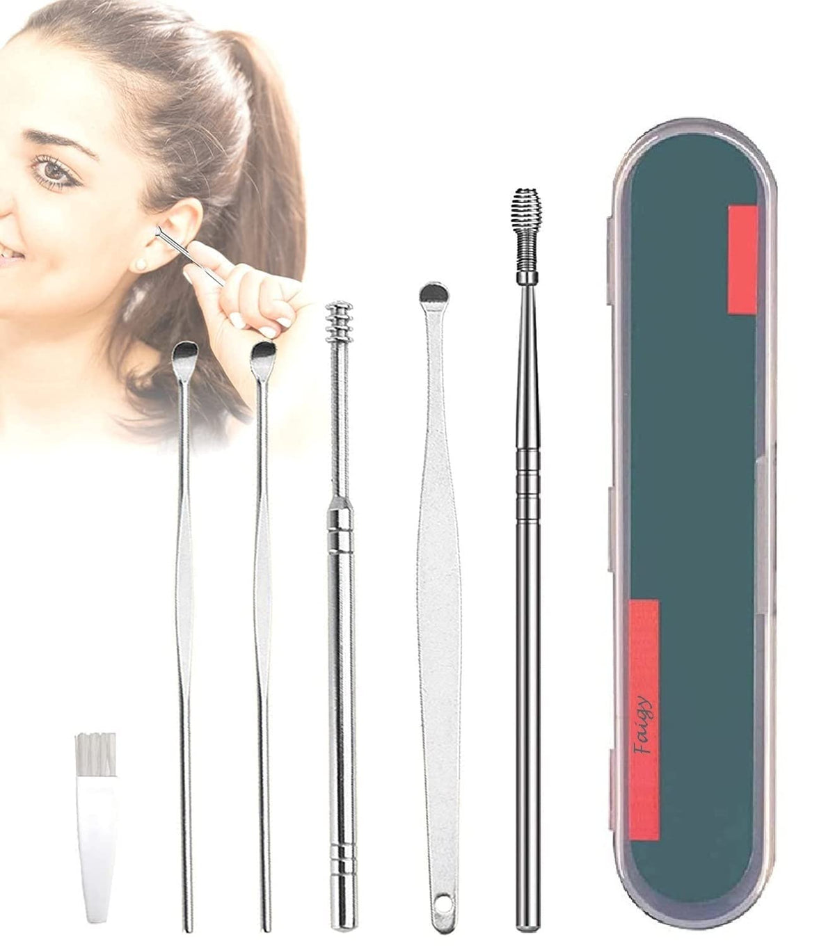 6 pcs Ear Wax Removal Kit-Stainless Steel Tool