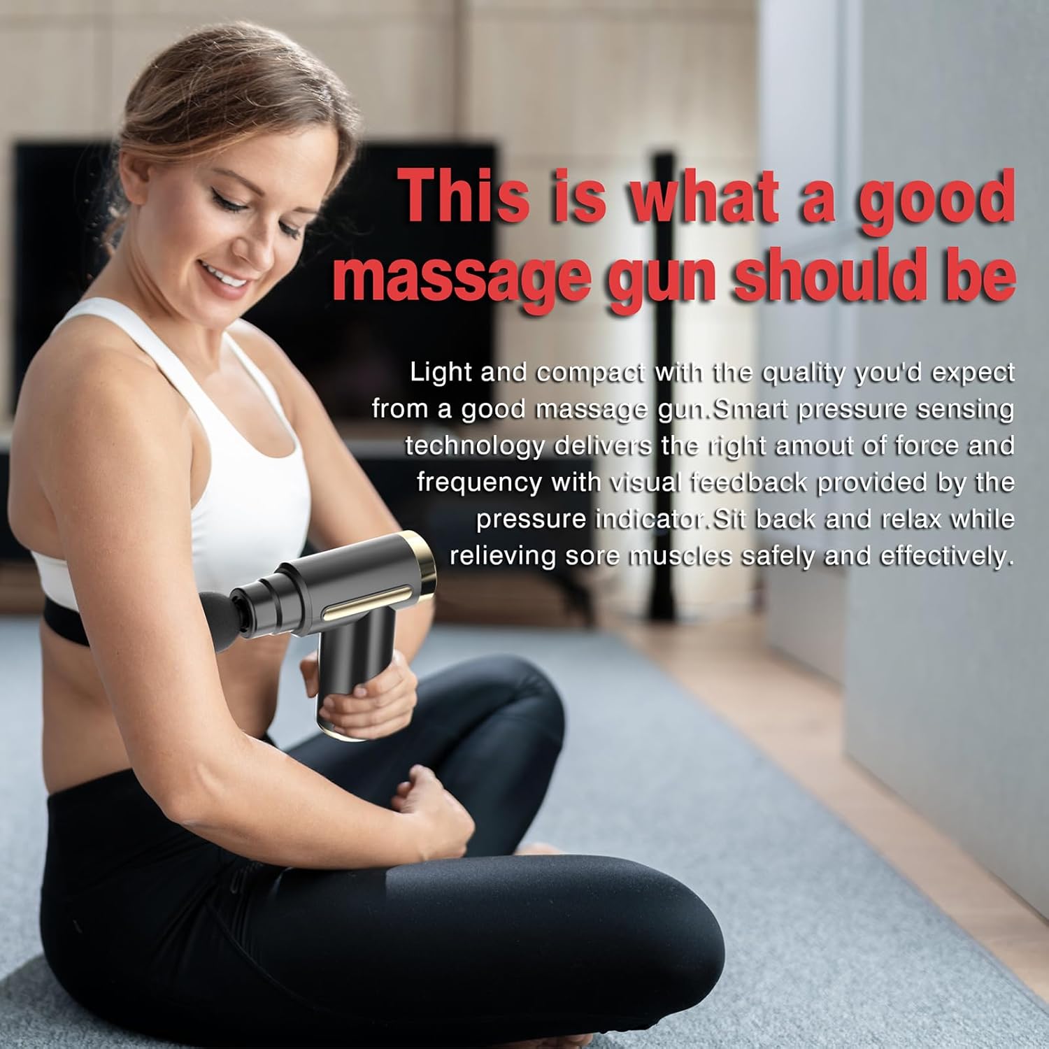 Massage Gun Deep Tissue for Pain Relief with 4 Massage Heads & 6 Speeds