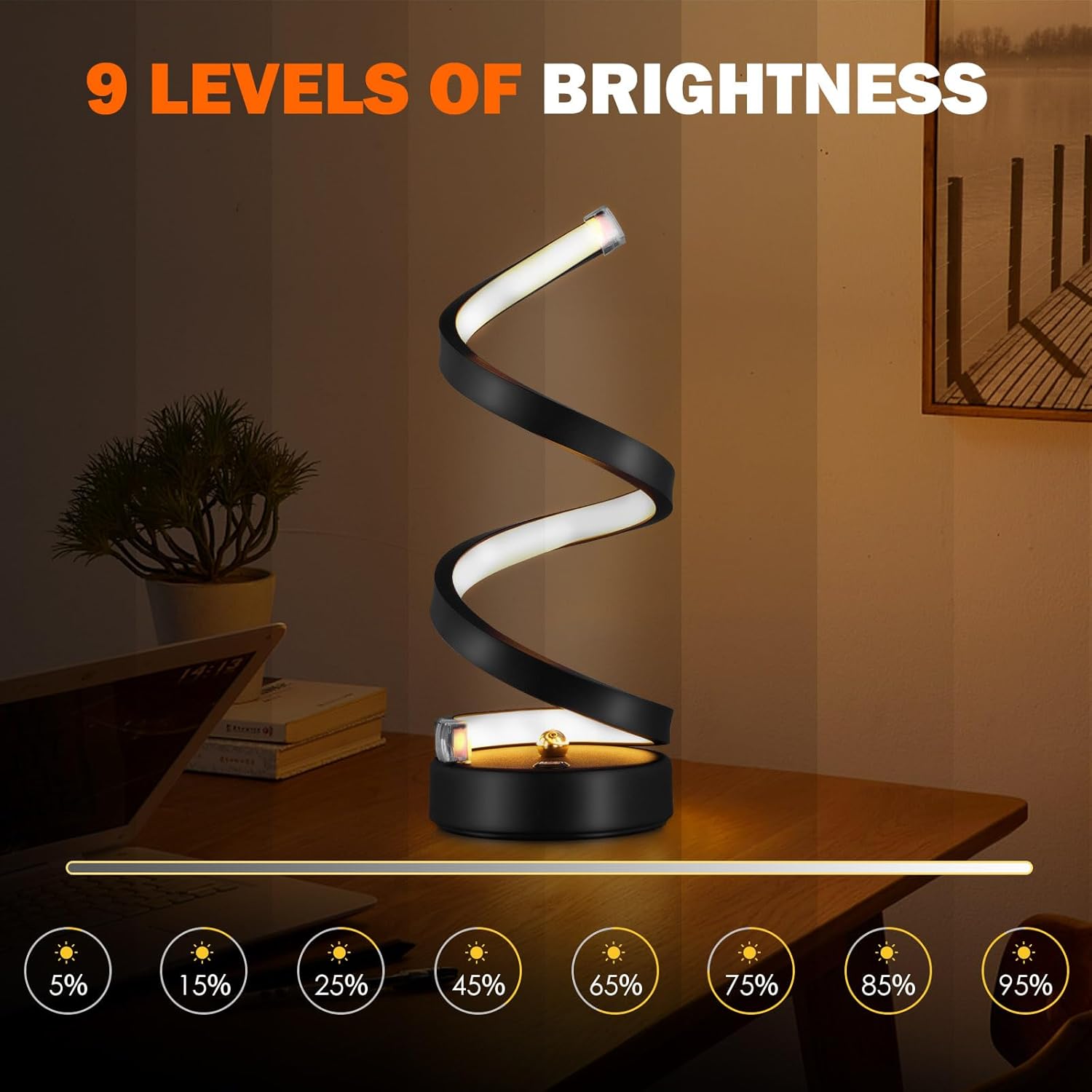 Spiral LED 3 Colors Adjustable Light
