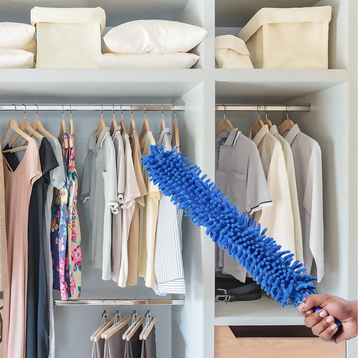 Flexible Fan Cleaning Duster for Multi-Purpose Cleaning with Long Rod