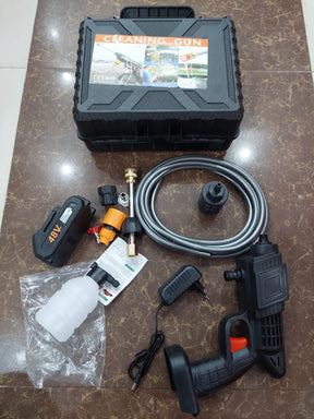MRD Portable Powerful High Pressure 48v Lithium Cordless Wireless Car Wash Water Jet Foam Gun Car Washer 1 Batteries 1charger