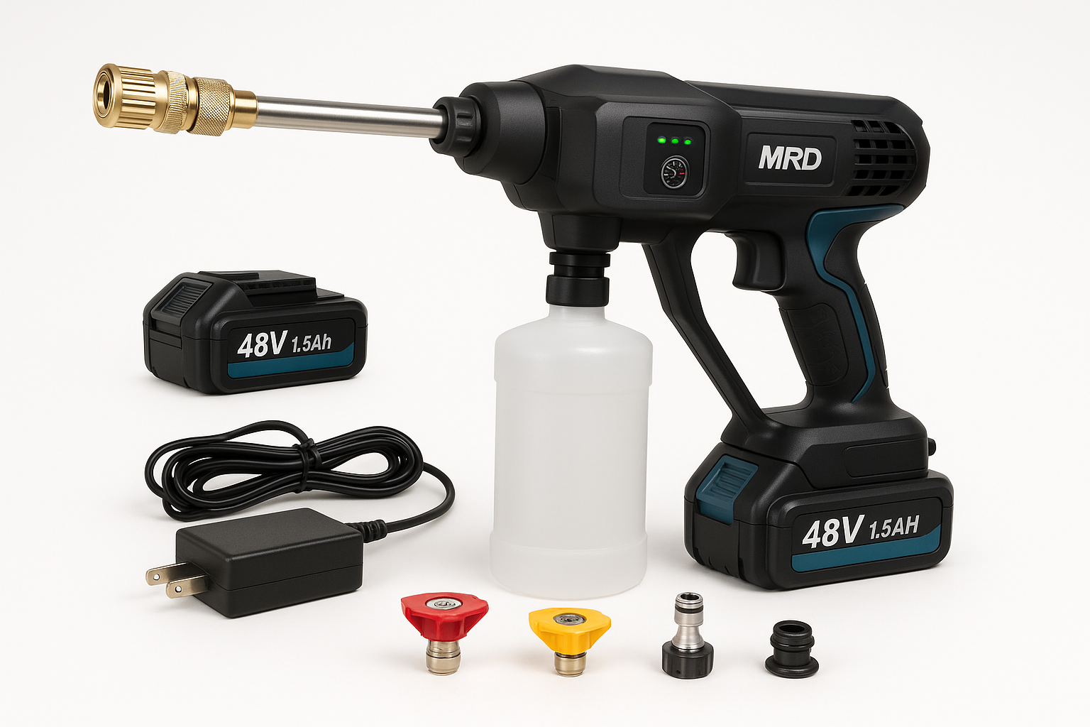 MRD Portable Powerful High Pressure 48v Max Power link System Cordless Wireless Car Wash Water Jet Foam Gun Car Washer 1 batterie 1charger