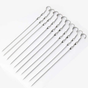 Complete BBQ Accessories 1 Piece Portable Grill 1 Piece Oil Spray Bottle 1 Piece Oil Bottle with Brush 1 Piece BBQ Clip Folder Grill (Pack of 6) Barbecue Skewers Stainless Steel Sticks