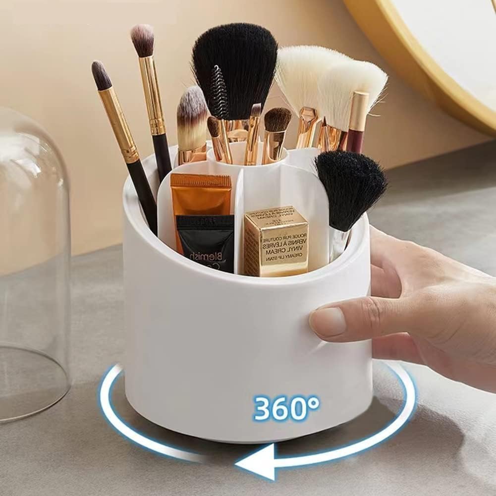 360° Rotating Makeup Brush Holders Organizer Lid Dust proof