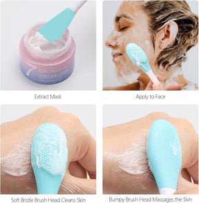Silicone Face Mask Applicator, 2 in 1 Double-Sided Facial Scrubber Brush Tool