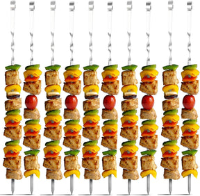 Complete BBQ Accessories 1 Piece Portable Grill 1 Piece Oil Spray Bottle 1 Piece Oil Bottle with Brush 1 Piece BBQ Clip Folder Grill (Pack of 6) Barbecue Skewers Stainless Steel Sticks