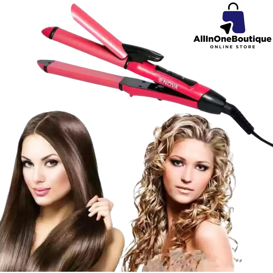 2 in 1 Straightener Curler, Hair Styling Tools Hair Curler and Straightener