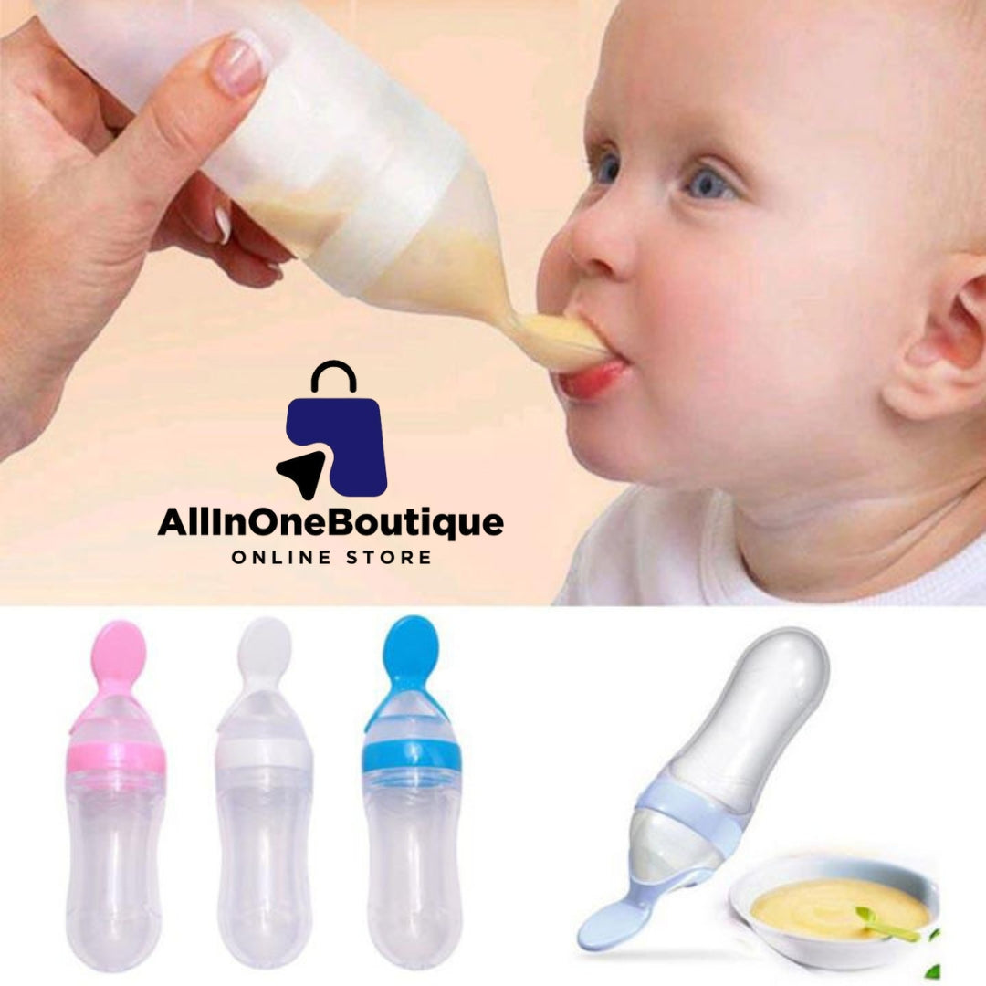 2 in 1 Pacifier and Spoon Feeder Silicone Baby Feeding Spoon Food Dispensing Weaning Feeder - Color May Vary